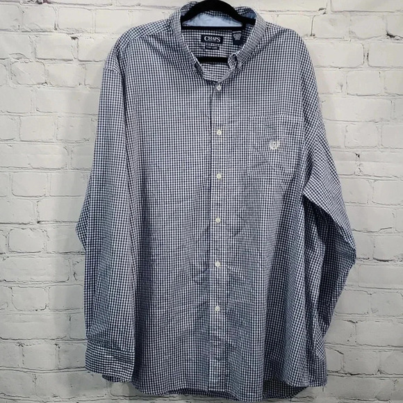 Chaps Easy Care Checkered Casual Button Down Shirt Easy Care 3XLT - Picture 1 of 7